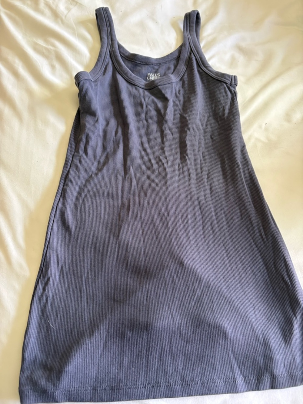 Falls Creek Ribbed Tank Dress - Charcoal